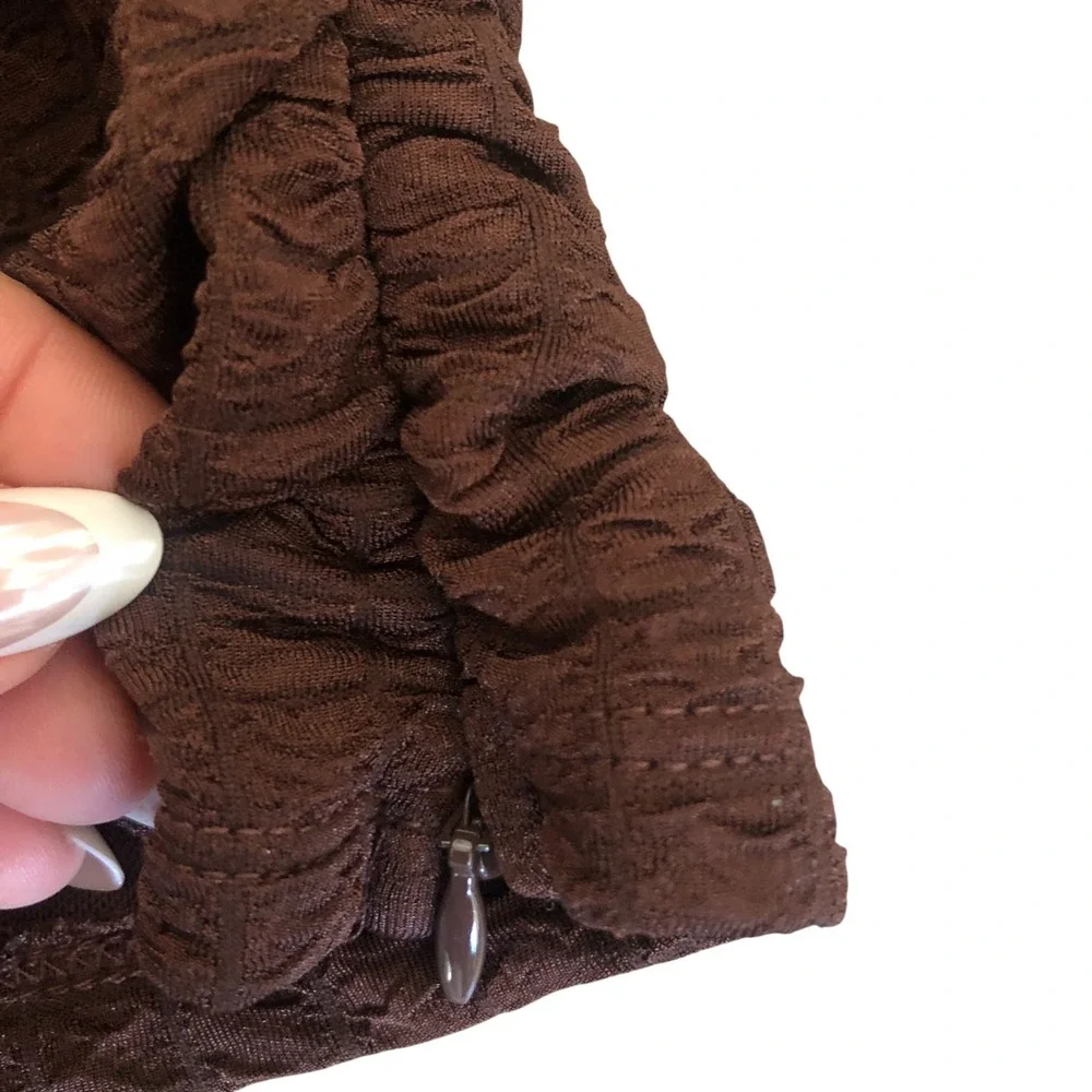 ASTR‎ The Label Romantic Puff Sleeve Renaissance Brown Boho Peasant Top L